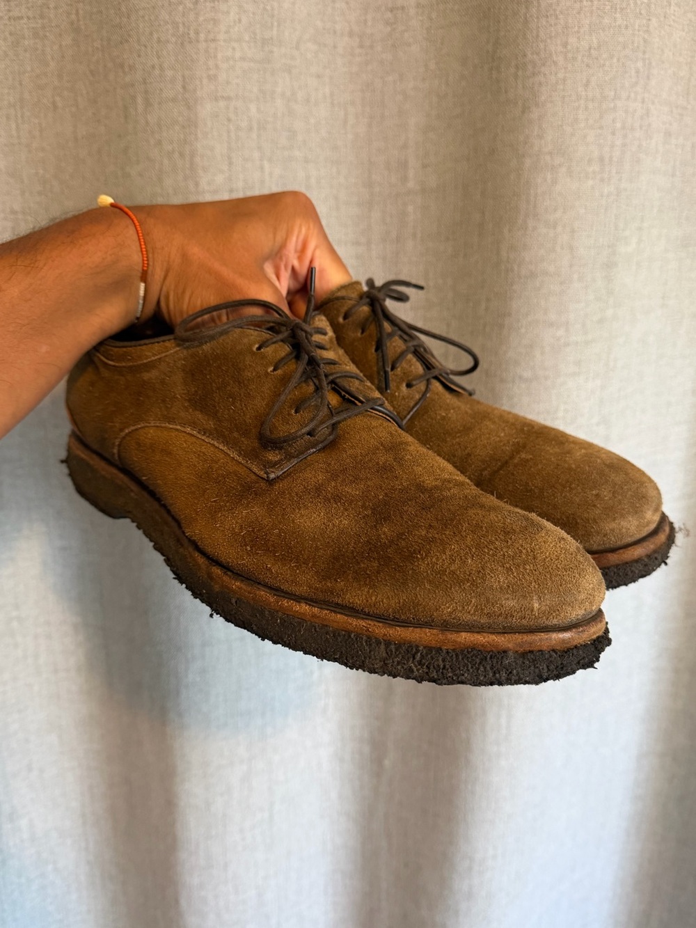 Mens UNTAMED STREET Brown Suede Derby Shoes / 11D